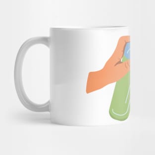 Man holding an air freshener Mug